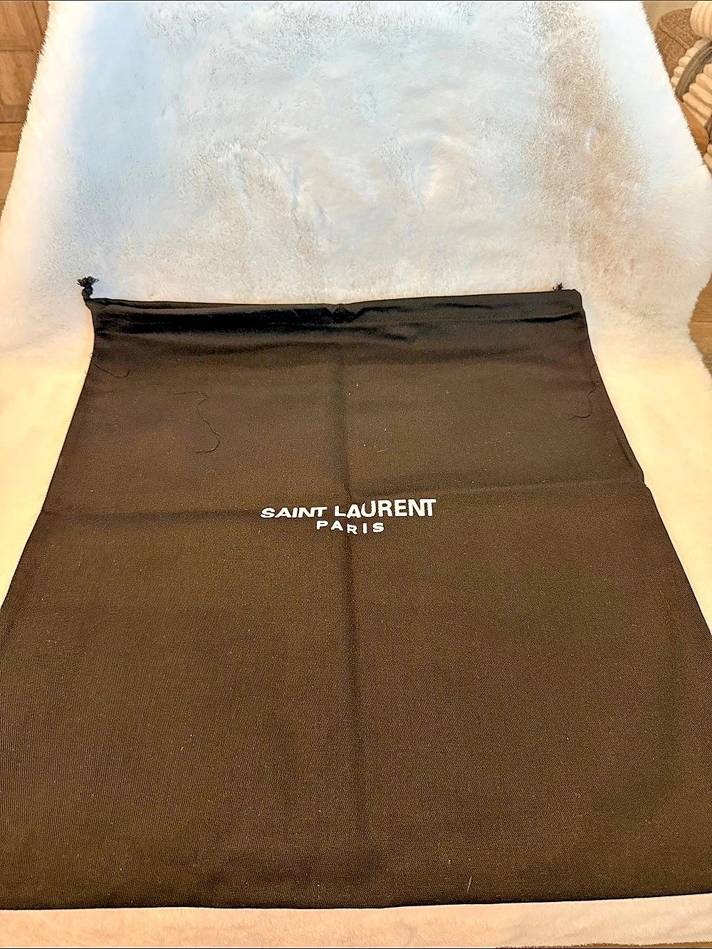 Saint Laurent XL Black Drawstring Dust Bag Pouch